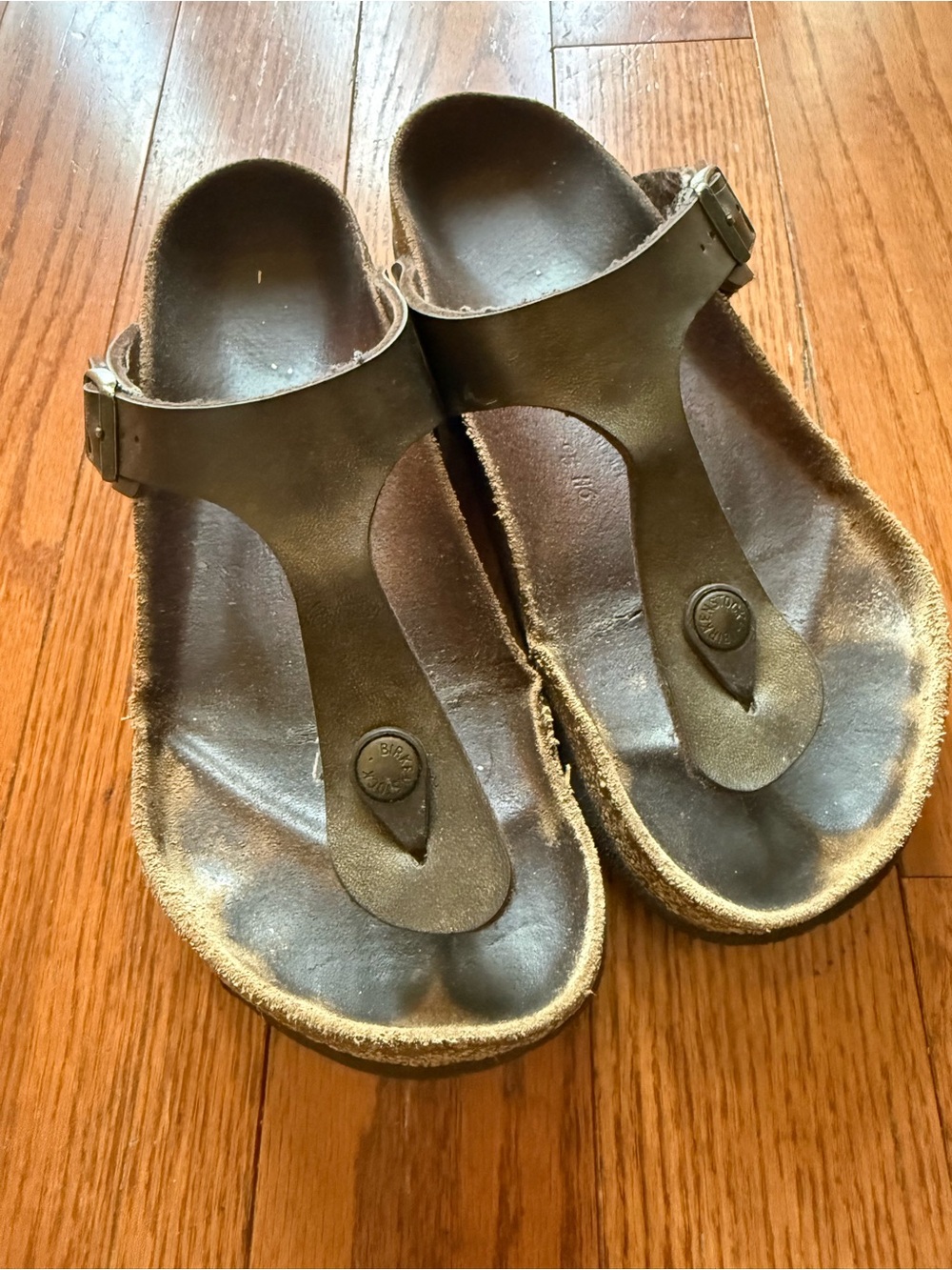 Birkenstock-Brown Leather Arizona Sandals